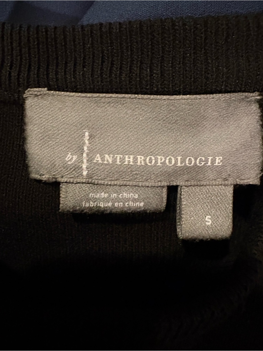 Anthropologie Black Eyelet Peplum Sweater Top - Picture 6 of 7